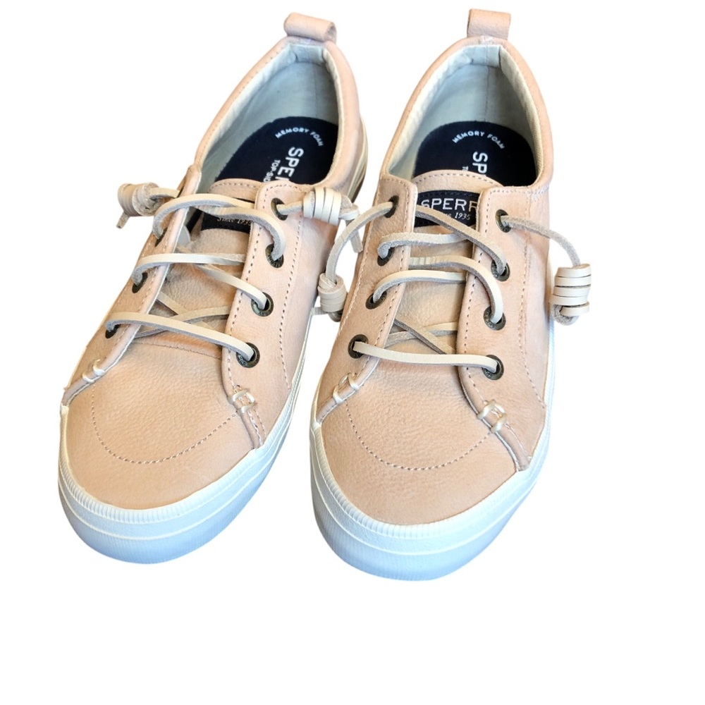 Sperry Crest Vibe Sneakers Size 6 Rose Blush Leather Beach Coastal WORN ONCE